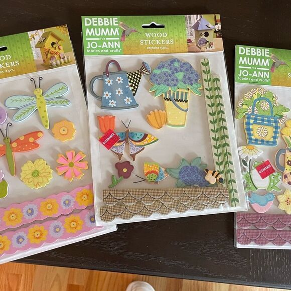 Debbie Mumm Wood Spring Stickers Serving 3 Packages - Picture 1 of 13